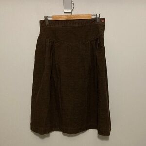 Malouf Dark Brown A-Line Corduroy Skirt, Vintage midi, fall wardrobe, Size small